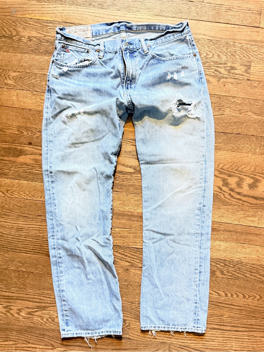Vintage 867 Polo by Ralph Lauren Classic Light Blue Straight Jeans Distressed